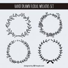Dessines A La Main Des Couronnes De Fleurs Mis Dessins Sur Les Mains Couronne De Fleurs Et Journal A Bulles