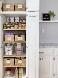 Under cabinet storage like hanging wine glass racks set stemware upside down to make use of vertical space and keep dust out. How To Organize A Cabinet Style Pantry Style Dwell