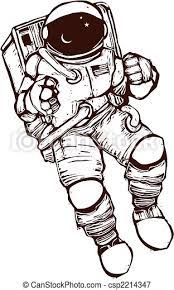 Draw curved lines on the outside of the circle, forming an outline like a highly rounded rectangle. Space Suit United States Nasa Astronaut Wearing A Space Suit Canstock