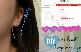 See more ideas about hoop earrings diy, diy earrings, earrings. Diy Tutorial Wire Heart Hoop Earrings College Fashion