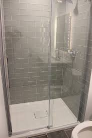 Get your own subway tile shower for bathroom in detail. Subway Tile Grey Walk In Shower Master Bath Lake Living Mattawan Pretty Lake Berchiatti Homes Southwest Michigan Custom Home Builders