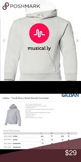 Musical Ly White Youth Hoodie S M L Xl Musical Ly Graphic