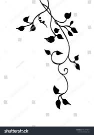 Ivy Vine Silhouette Vector Elegant Decorative Border And Corner Design Element Of Leaves In Pretty Layout Spons Vine Drawing Flower Drawing Silhouette Vector