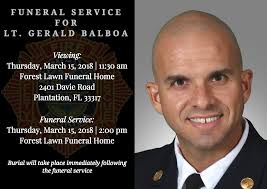 Funeral services for Lt. Gerald Balboa will take place