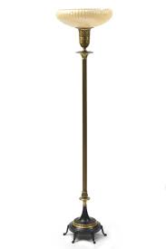 Brass Torchiere With Black Base Antique Lighting Floor Lamp Torchiere Lamp