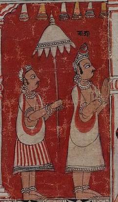 The traditional 18th-century Newar painting style for Malla kings, AI generated