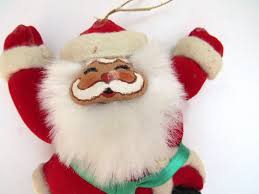 Vintage Santa Claus Tree Ornament Stuffed Santa Painted Face Etsy Holiday Decor Christmas Vintage Santas Vintage Santa Claus