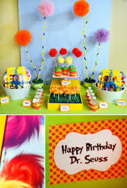 Follow my narrated tutorial to create a thing 1 and thing 2 from the cat in the hat by dr seuss cake decoration out of edible gum paste, modeling paste. Dr Seuss The Lorax Movie Dessert Table Hostess With The Mostess