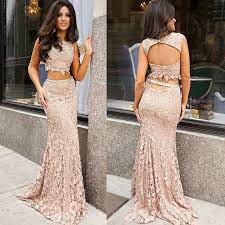 Dramatic Two Piece Prom Dress Mermaid Scoop Sleeveless Open Back Sweep Train Piece Prom Dress Prom Dresses Lace Prom Dresses Two Piece