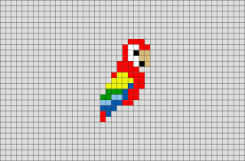 Parrot Pixel Art Pixel Art Pattern Cross Stitch Patterns Pixel Art