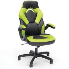 It comes in signature black and purple color combination and it has a logo embossed in the headrest. Ofm Essentials Collection Racing Style Bonded Leather Gaming Chair In Green Ess 3085 Grn Walmart Com Gaming Chair Racing Chair Office Gaming Chair