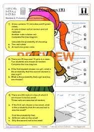 Probability Worksheets Probability Tree Questions Answers