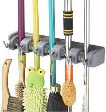 Maybe you would like to learn more about one of these? Amazon Com Esup Mop And Broom Holder Broom Organizer Wall Mounted For Your Closet With Limited Space Holds Mops Brooms Dustpan Shovel 5 Ball Slots And 6 Hooks Home Kitchen
