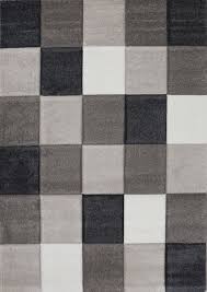 Falls gekleckert wurde, dreht man ihn einfach rum. Moderner Teppich Kariert Grau Schwarz Weiss Teppich Muster Vimoda Homestyle