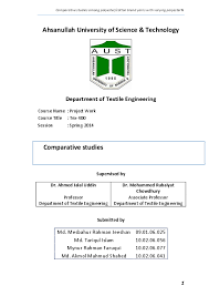 Pdf Comparative Studies Among Polyester Cotton Blend Yarns