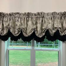 Black And White Striped Valance Curtains Blush Pink Double Ruffle Balloon Valance Curtain Etsy In 2020 Balloon Curtains Balloon Valance Valance Curtains