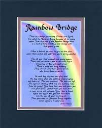 If you're struggling to find a way to cope with the loss of your dog, try printing off the rainbow bridge poem and sticking it somewhere visable. Amazon Com Mcdarlins Calligraphy Rainbow Bridge Dog Cat Memorial Wall Decor Poem Pet Loss Saying Bereavement Sympathy Keepsake Gift Home Kitchen