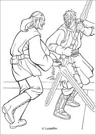 Jedi Knight Qui Gon Jinn Fighting A Duel With Darth Maul Coloring Page Star Wars Star Wars Colors Coloring Pages Cartoon Coloring Pages