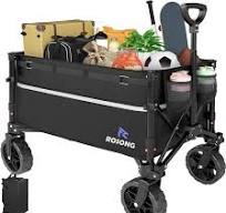 ROSONG Zusammenklappbarer Wagen mit Rädern, zusammenklappbar, robust, für  Lebensmittel, Sport, Garten, Einkaufen, Camping: Amazon.de: Garten