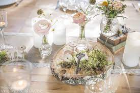 deco de tables mariage centre de table lierre bougies ikea rondin de bois deco mariage nature decoration centre de table centre de table mariage