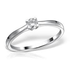 Inele de logodna din aur cu diamante sau pietre semipretioase. Inel De Logodna Din Aur Alb De 18k Cu Un Diamant Solitaire De 0 14ct Teilor