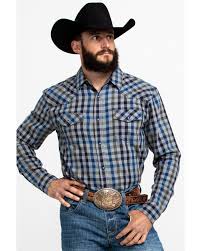 Cody James Mens Range Finder Plaid Long Sleeve Western Flannel Shirt