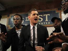 Michael Buble sings in the NYC subway