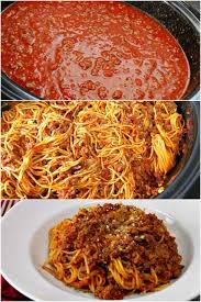 Slow Cooker Spaghetti With Meat Sauce Slow Cooker Spaghetti Slow Cooked Meals Slow Cooker Pasta