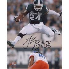 Leveon Bell Michigan State Spartans Autographed 8 X 10 Jumping Defender Michigan State Michigan State Spartans Michigan State Football