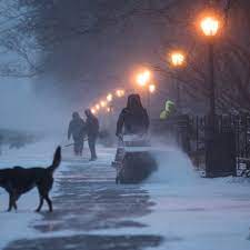 الخميس الرابع من يناير كانون الثاني الثلوج تغطي شوارع مدينة نيويورك الأمريكية وتشهد حاليا أجزاء من الساحل الشرقي الأمريكي عاصفة ثلجية الولايات المتحدة الث