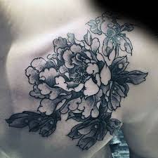 100 Peony Tattoo Designs For Men Flower Ink Ideas Flower Tattoo Shoulder Chest Tattoo Flowers Mens Shoulder Tattoo