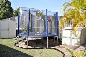 What to put under trampoline. Our Trampoline Garden The Organised Housewife