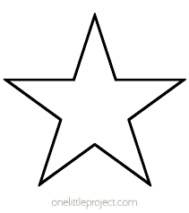 6 five point stars outline; Star Template Free Printable Star Outlines One Little Project