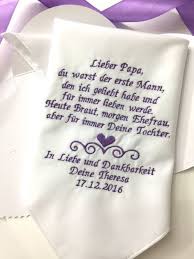 German Version Papa Wedding Handkerchief Father Of Bride Vater Der Braut Hochzeit Taschentuch Embroidered Free Gift Box 1339 Wedding Handkerchief Embroidered Handkerchief Wedding Diy Wedding Gifts