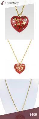 Auth Lv Red Heart Inclusion Necklace Louis Vuitton Red Louis Vuitton Jewelry Necklace