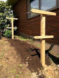 Trellises need to be strong enough to support the extensive vines and heavy fruit. Build Raspberry Trellis Two 8 Foot 4x4 Posts Sunk 2 Feet In The Ground Four 2x4 S 24 Wide Nailed To The Posts Raspberry Trellis Garden Help Berry Garden