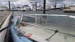 heavy winds and waves sink boat in belmar