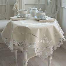 Flower Tea Tablecloth Ricami E Pizzi Vintage Table Linens Table Cloth Shabby Chic Diy
