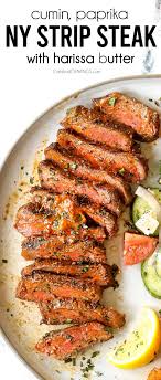 Check spelling or type a new query. New York Strip Steaks Grilled Or Skillet With Harissa Butter