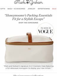 Zippers will pop out to unzip. Mark And Graham As Seen In Vogue Monogrammed Travel Essentials Milled