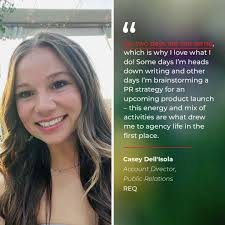 REQ&A: Meet the team members that make REQ unique. Casey Dell'Isola Account  Director, Public Relations 🏠 Bethesda, MD 📍 Washington, DC Q: What's your  day-to-day like? A: No two days are the