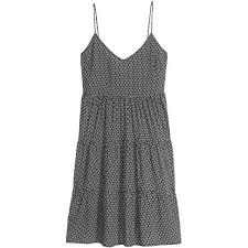 H M Tiered Dress 6 59 Liked On Polyvore Featuring Dresses H M Vestidos V Neck Dresses Rayon Dress Necklines For Dresses Mixed Print Dress Tiered Dress