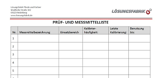 Check spelling or type a new query. Vorlage Pruf Und Messmittelliste Blog Der Losungsfabrik