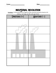Industrial Revolution Positives Negatives Chart