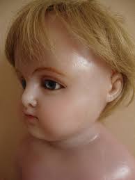 LOVELIEST 24" signed LUCY PECK antique English poured wax girl doll