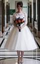 Tea Wedding Dress for Old Brides, Older Women Mid Length Bridal ...
