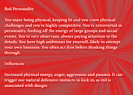 Red Personality Affects Color Meanings Color Meaning Personality Red Color Meaning