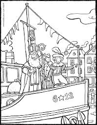 Nikolaus Und Helfer Auf Einem Dampfschiff Kiddimalseite