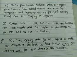 Pada penutup surat penawaran terkait dengan harapan dan himbauan agar dapat segera menjalin hubungan kerja. Kak Tolong Dong Translasi Ke Bahasa Inggris Yang Baik Dan Benar 1 Kami Dari Pt Mandala Store Brainly Co Id