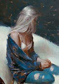 Platinum Blond By Suchitra Bhosle Impressionist Art Portrait Painting Figurative Artists